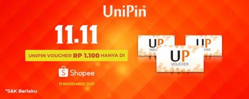 Promo 11.11 Shopee Beli UniPin Voucher hanya 1.100!